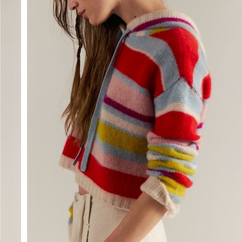 Free People Candy Lane Cashmere Hoodie, M